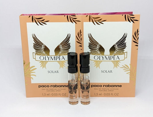 2x Paco Rabanne Olympéa Solar Intense Eau De Parfum (2x 1.5ml Size) Spray Sample