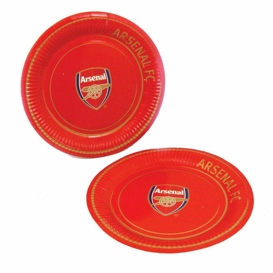 ARSENAL FC 8 PARTY PAPER PLATES BRAND NEW SEALED, FREE POSTAGE BARGAIN !