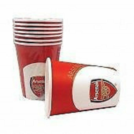 ARSENAL 24 PARTY PAPER CUPS BRAND NEW AND SEALED, FREE POSTAGE BARGAIN !