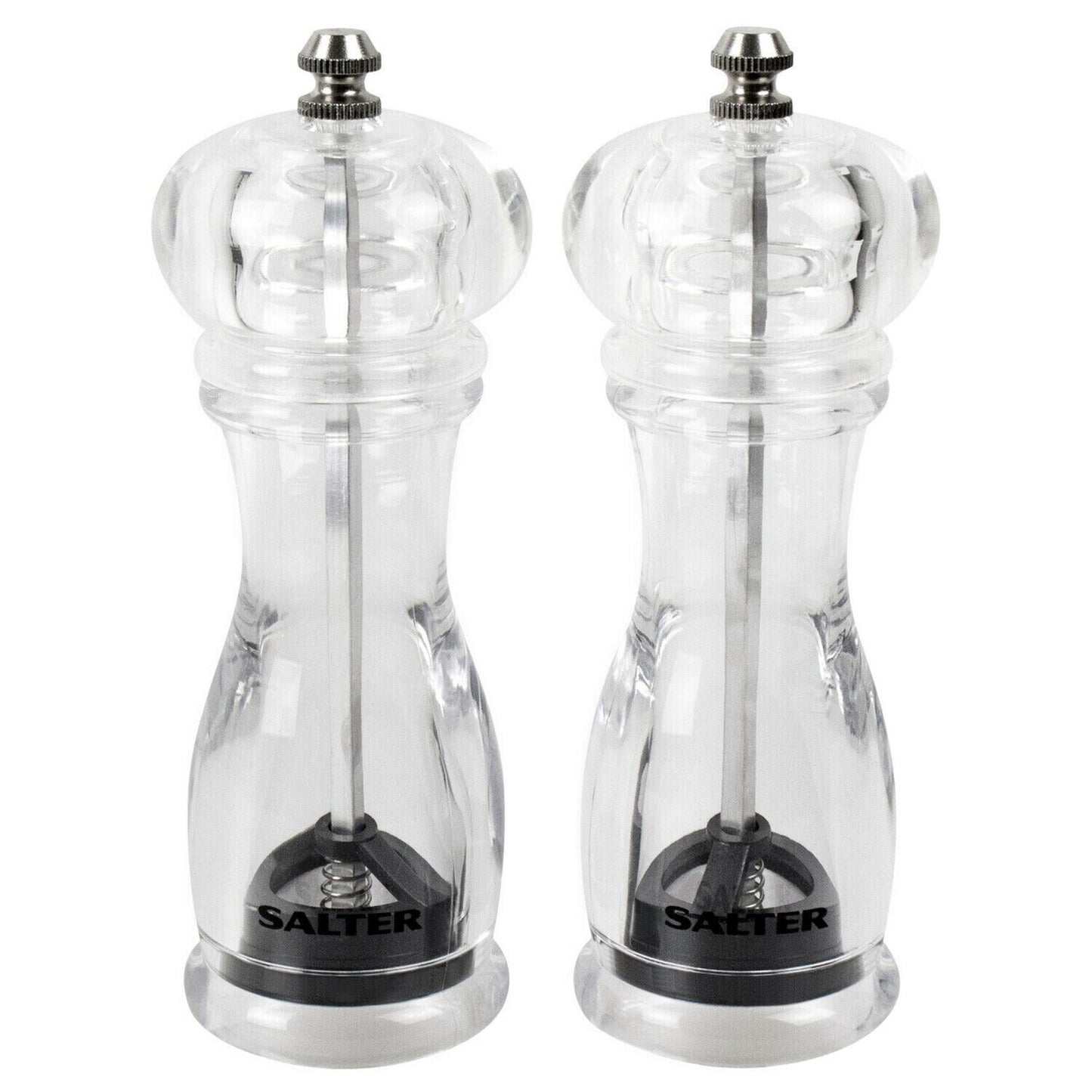Salter Contemporary Salt and Pepper Mills (Set of 2) Clear Acrylic, 16cm