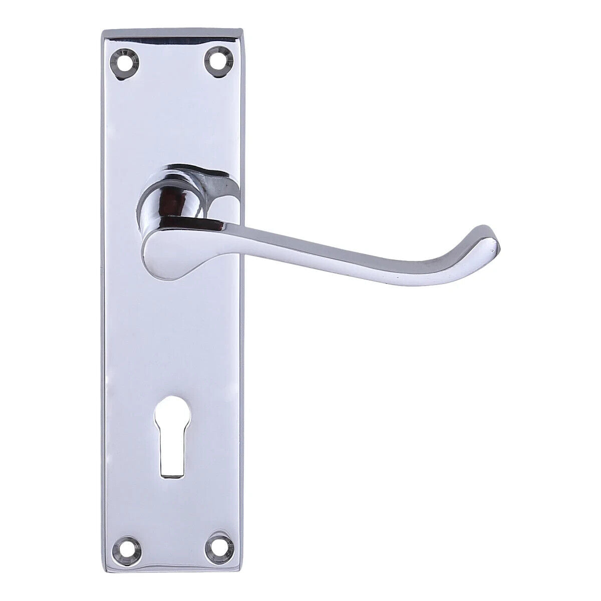 Victorian Scroll Lock Door Handle Chrome Plated (GBDF2141) George Boyd
