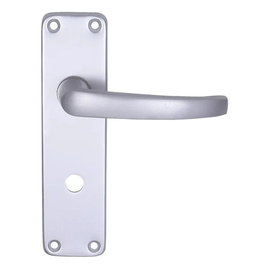 Straight Privacy Lock Bathroom Door Handle Aluminium (GBDF1003) George Boyd
