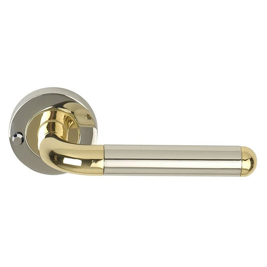 DALE Hardware 3630-PRV Orbit Privacy Handle Set, Brass Plate/Chrome, 57mm Latch