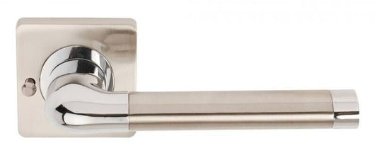 DALE Hardware 3670 ARGO SQUARE Satin Nickel/Polished Chrome Door Handle Pair
